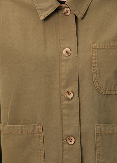Beymen Club Khaki Floral Embroidered Casual Jacket - 7