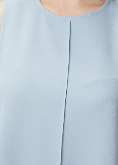 Beymen Club Açık Mavi Dökümlü Krep Bluz - 5