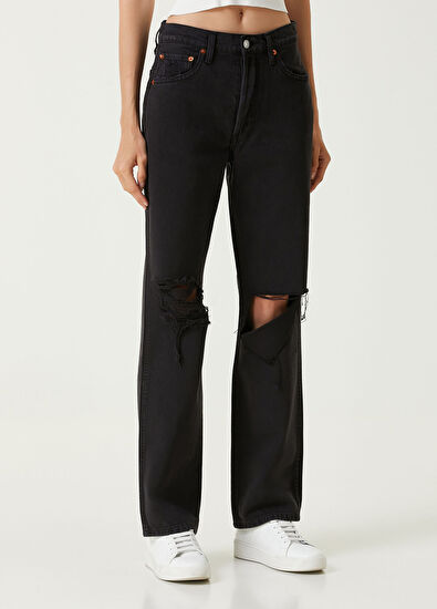 Re/Done Siyah Loose Leg Jean Pantolon - 3