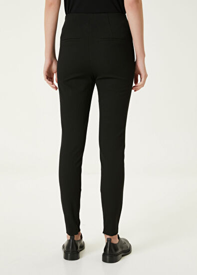 Beymen Club Siyah Yanı Fermuarlı Tayt Pantolon - 5