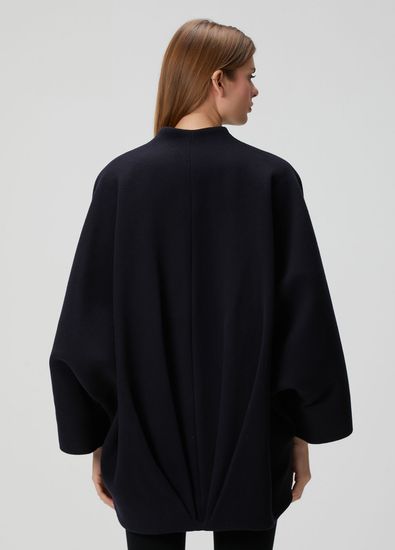 Balmain Lacivert Yün Kaban - 4