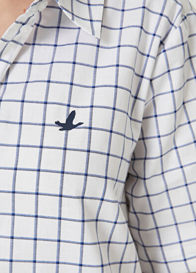 Beymen Club Beyaz Kareli Mini Gömlek Elbise - 5