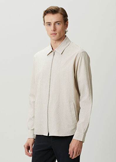 Beymen Club Beige Embossed Outer Shirt - 4