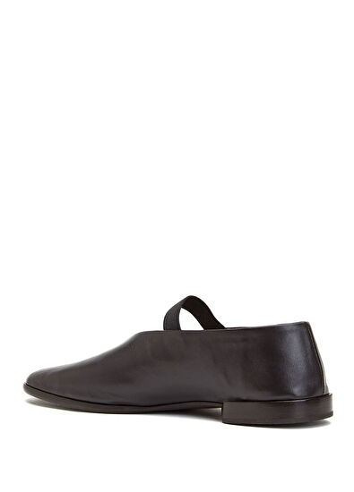 Lemaire Glove Dark Brown Leather Ballet Flats - 3