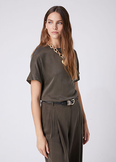 Beymen Club Khaki Cupro Blouse - 4