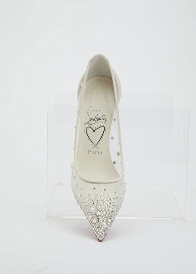 Christian Louboutin Miss Z White Evening Shoes - 4