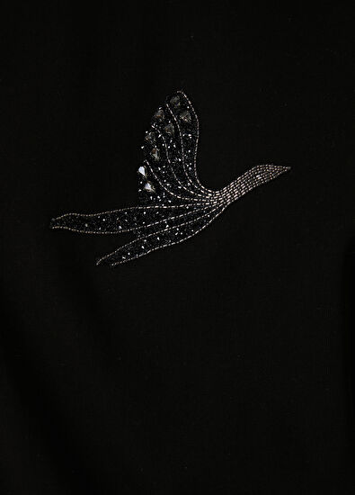 Beymen Club Siyah Taşlı Logo İşlemeli T-shirt - 5