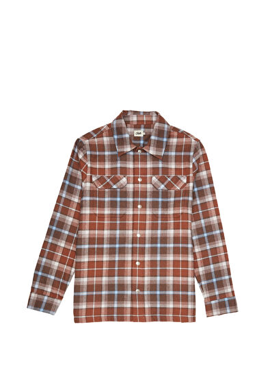 Beymen Club Kahverengi Mavi Ekose Desenli Dış Gömlek - 7