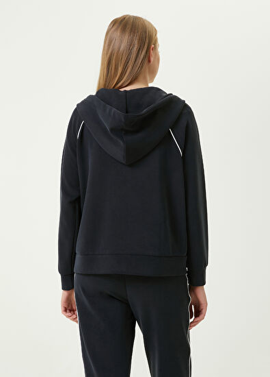 Beymen Club Siyah Kapüşonlu Kontrast Biyeli Sweatshirt - 5