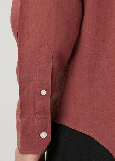 Beymen Club Comfort Fit Gül Kurusu Keten Gömlek - 7