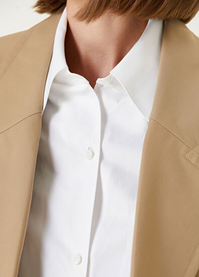 Alexander Wang Camel Beyaz Gömlek Detaylı Ceket - 7