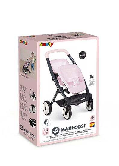 Smoby Maxi-Cosi & Quinny Pembe Oyuncak İkiz Bebek Arabası - 7