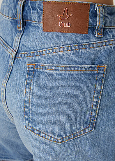 Beymen Club Mavi Basic Denim Şort - 6