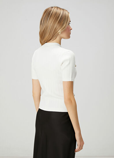 Beymen Club Kırık Beyaz Kısa Kol Hırka - 5