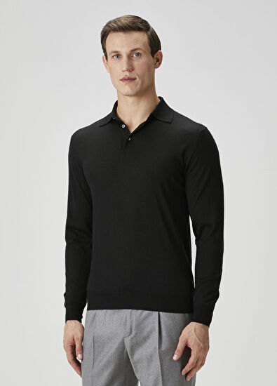 Fedeli Siyah Polo Kaşmir Triko - 3