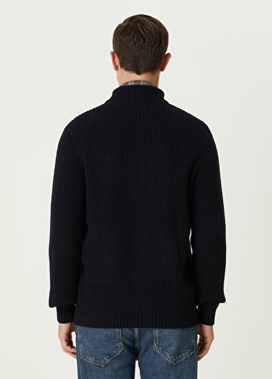 Beymen Club Navy Chunky Wool Knit Cardigan - 5