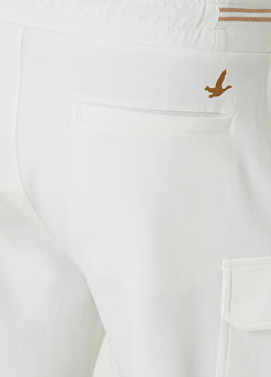 Beymen Club Beyaz Beli Kordonlu Kargo Jersey Şort - 5