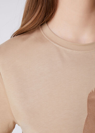 Beymen Club Bej Tonal Logo Baskılı T-shirt - 7