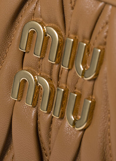 Miu Miu Arcadie Matelassé Brown Nappa Leather Women's Handbag - 7