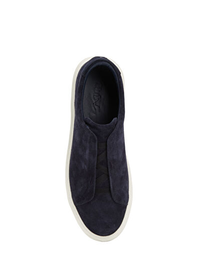Beymen Club Navy Blue Elastic Men's Suede Sneakers - 4