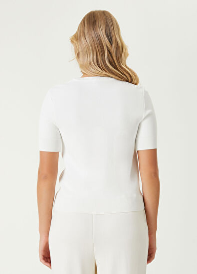 Beymen Club Beyaz Kısa Kol Kazak - 6