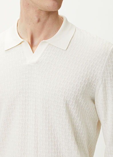 Boss Umbarto White Jacquard Silk Knit Sweater - 5