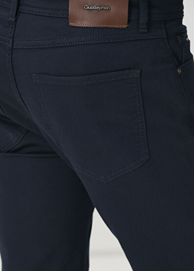Beymen Club Slim Fit Navy Blue Stretch Non Denim Pants - 5