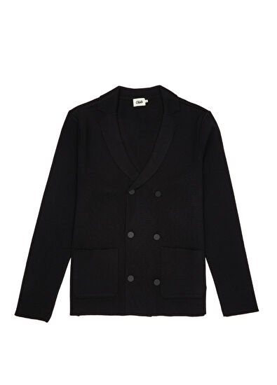 Beymen Club Siyah Kruvaze Yün Triko Ceket - 7