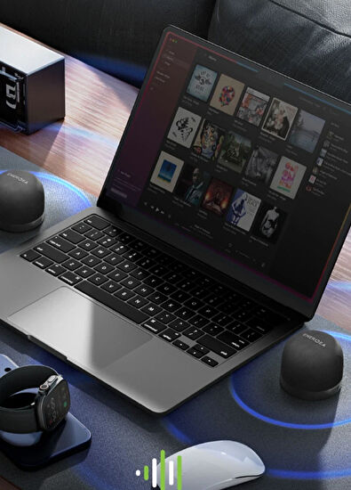 Energea MagAudio Go Orange Portable MagSafe Compatible Bluetooth Speaker - 4