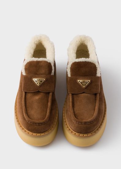 Prada Brown Suede Women's Loafers - 3