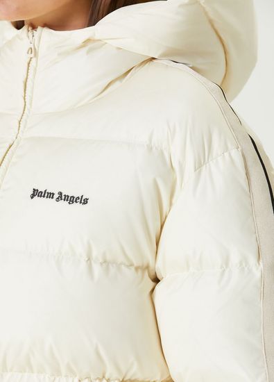 Palm Angels Krem Kapüşonlu Puff Mont - 4