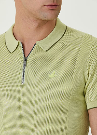 Beymen Club Yeşil Polo Yaka Tipping Dokulu Kısa Kollu Triko - 5