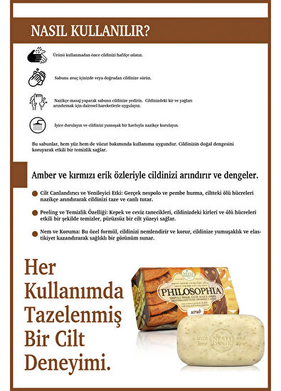 Nesti Dante Philosophia Scrub Arındırıcı ve Dengeleyici  Amber & Kırmızı Erik Özü Katı Sabun 250 gr - 4