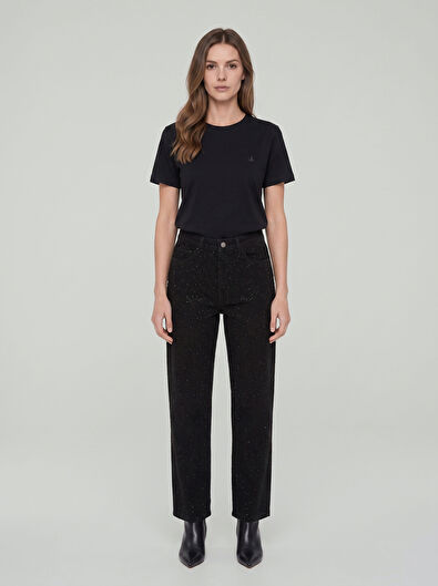 Beymen Club Black Hotfix Straight Jeans - 7