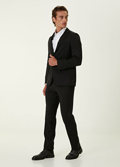 Beymen Club Drop 6 Siyah Klasik İnce Yün Takım Elbise - 3