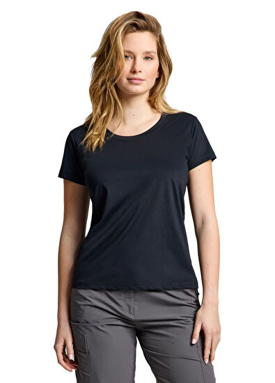 Slam Ws Tech Pique Black Short Sleeve Women's T-Shirt - 3