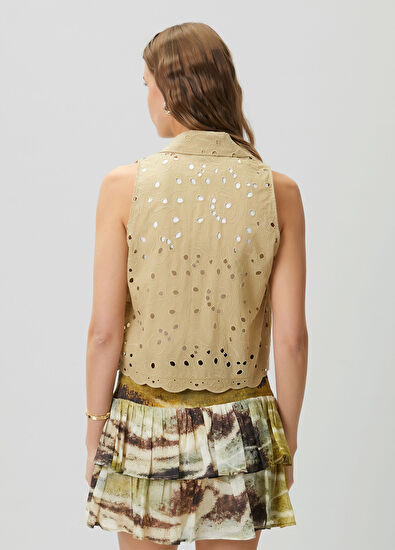 Beymen Club Beige Embroidered Shirt - 5