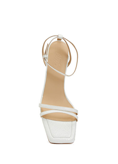 Beymen Club Beyaz İnce Bantlı Kadın Deri Sandalet - 4