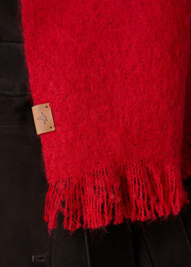 Beymen Club Red Mohair Blend Women's Scarf - 3