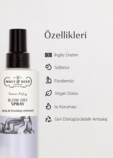Percy & Reed Session Styling Parlaklık Veren Isı Koruyucu Fön Spreyi 150 ml - 3