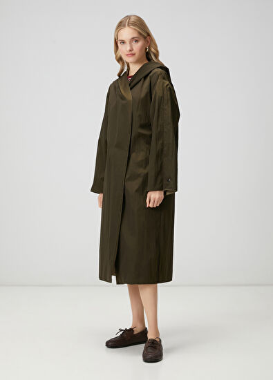 Beymen Club Oversize Khaki Reversible Top Coat - 5