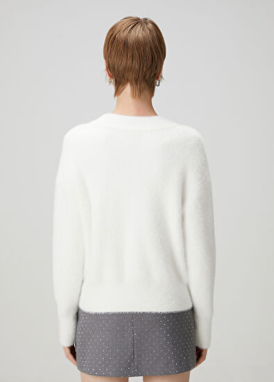 Beymen Club Off-White Crystal Goose Logo Sweater - 4