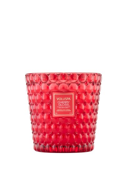 Voluspa - Cherry Gloss 3 Wick Hearth Mum - Kırmızı