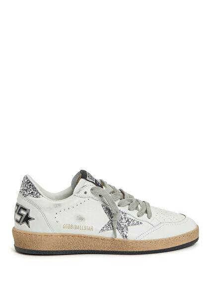 Ball Star Beyaz Gold Kadın Deri Sneaker
