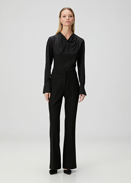 Siyah Flare Abiye Pantolon