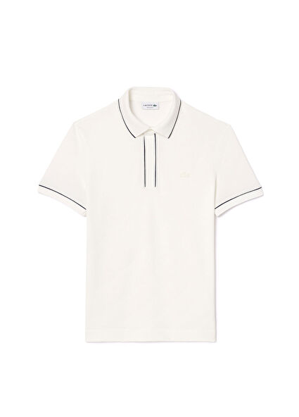 Paris Beyaz Pamuklu Polo Yaka Regular Fit Kısa Kollu Erkek T-shirt
