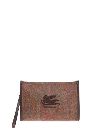 Kahverengi Etnik Desenli Erkek El Portföyü