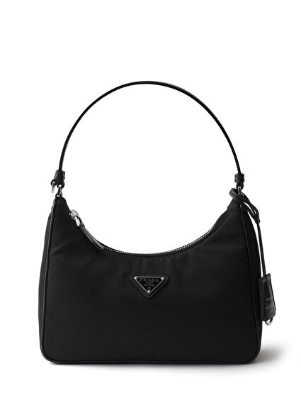 Re-Edition 2005 Siyah Re-Nylon Kadın Mini Omuz Çantası