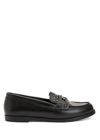 Medusa Siyah Gold Unisex Çocuk Deri Loafer