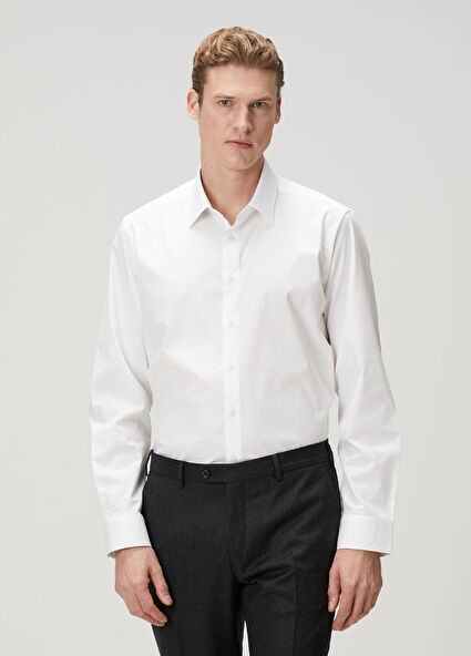 Custom Fit Beyaz Gömlek